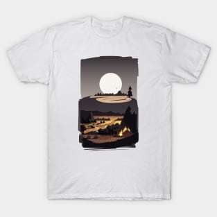 Sunset Silhouette Beyond the Hills in the Hinterlands T-Shirt